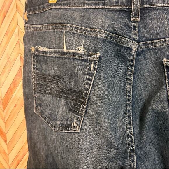 7 For All Mankind Austyn Relaxed Jeans Frayed Hem Medium Wash Men's 34 x 30 - Picture 6 of 12